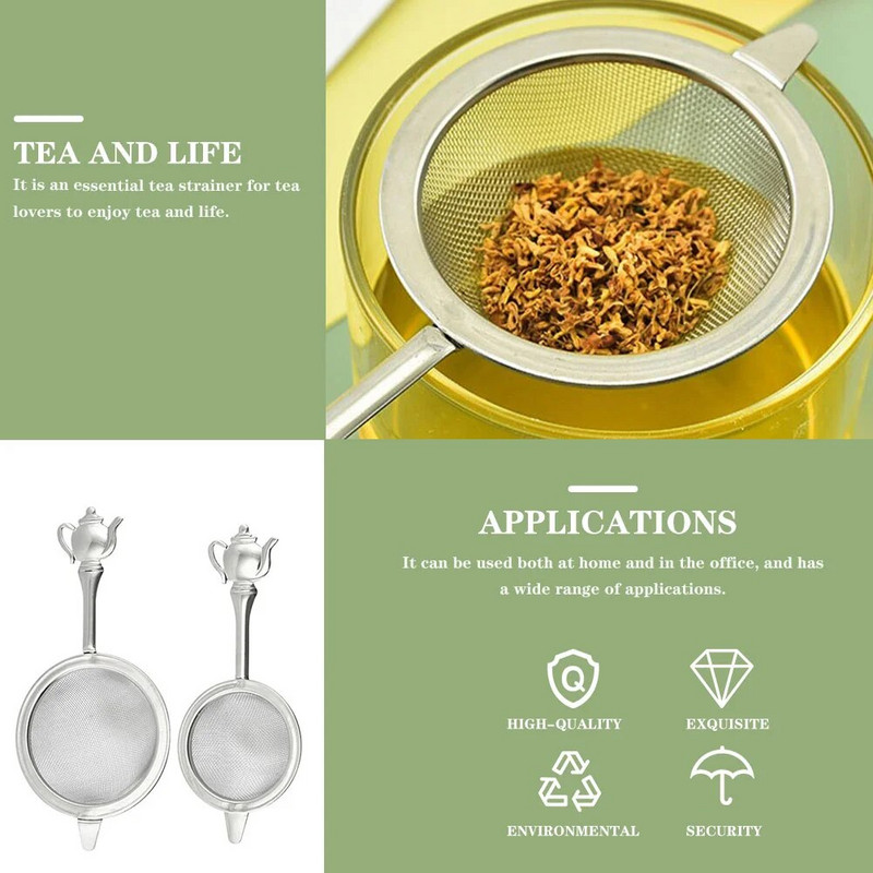 2 vnt Arbatos sietelio filtras Namų rankinis kiaurasamtis Priedai Nešiojami tinkliniai įrankiai Kavos infuzorius nerūdijantis plienas