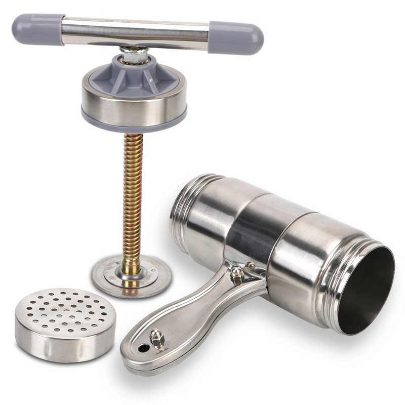 Vajuta pastamasina manuaalne nuudlimasin 5 pressvormiga puuviljad mahlapress Multifunktsionaalne roostevabast terasest spagetid