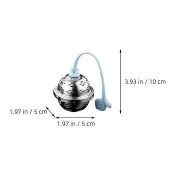 Инфузер за чай Силиконова дръжка от неръждаема стомана Филтър за чай Цедка за подправки Размер L