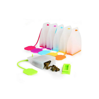 Silikoonist korduvkasutatav teekott teekasutussõel Lahtised lehtede filtrid järsemad teetasside jaoks Kruusid Teekannud (juhuslik värv)