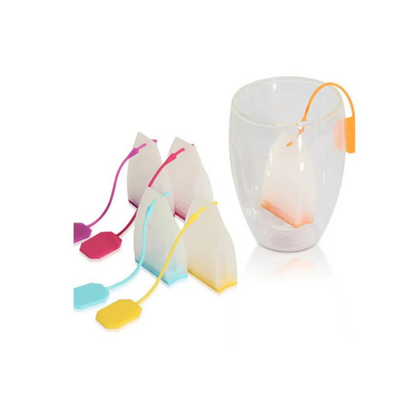 Silikoonist korduvkasutatav teekott teekasutussõel Lahtised lehtede filtrid järsemad teetasside jaoks Kruusid Teekannud (juhuslik värv)