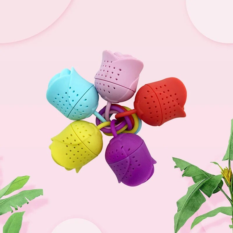 Teekasutaja Armas silikoonsõel, lehefilter roosilillede teekoti jaoks Infuserid Loomingulised teenõud Teetarvikud Köögividin