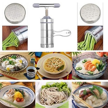 Εγχειρίδιο από ανοξείδωτο χάλυβα Noodle Maker Αντισκωριακή μηχανή ζυμαρικών Τύπου Αποχυμωτής φρούτων Home Restaurant Κουζινικά σκεύη με 2/5 κεφαλές