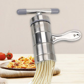 Mașină de presare pentru paste, multifuncțională, din oțel inoxidabil, manual, storcator de fructe, cu 5 forme de presare, pentru a face spaghete