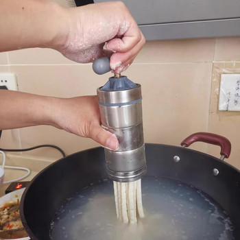 Машина за пресоване на паста Многофункционална машина за ръчна юфка от неръждаема стомана Сокоизстисквачка за плодове с 5 форми за пресоване Приготвяне на спагети