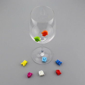 8Pcs Силиконов Маркер за идентификация на чаша за червено вино Charm Shot Glass Чаша Етикети Етикети Знаци Парти Храна Напитки Бар Аксесоари Инструмент