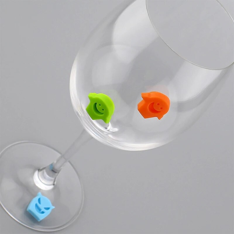 8 tk silikoonist punase veini klaasist identifitseerimismarker võluklaasist tassi sildid Sildid peo-toidud joogid baaritarvikud