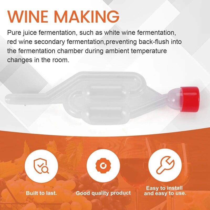 10 pakuotės S formos oro užraktas su dviem burbuliukais, vienpusis išmetimo sandarinimo vožtuvas su kamštinio alaus vyno gaminimo bako ventiliacijos vožtuvu