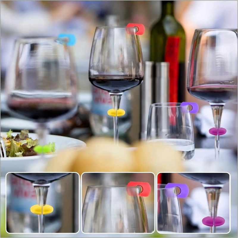 24 tk silikoonist veiniklaasid markerid veeklaasi markerid veiniklaasi võlu joogimarkerid peoks Halloweeni jõulude tähistamiseks