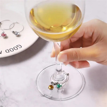 8 бр Коледни стъклени пръстени Маркери за чаши за пиене Коледни талисмани Етикети за идентифициране на стъкла Маркери за чаши за вино за домашно парти