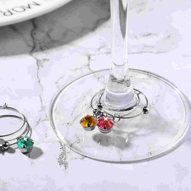 8 τμχ Χριστουγεννιάτικο γυάλινο δαχτυλίδι Μαρκαδόροι για ποτήρι Χριστουγεννιάτικα Γούρια Αναγνωριστικό ποτηριού Ετικέτες Μαρκαδόροι για φλιτζάνι κρασιού για πάρτι στο σπίτι