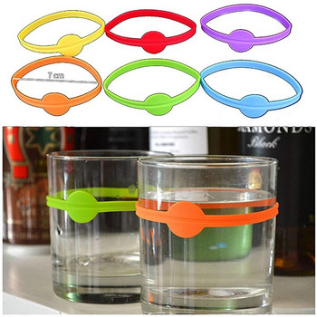 6Pcs Wine Glass Recognizer Marker Label Wine Glasses Strip Tag Marker Stickers Bar Mark Wine Labels Set Аксесоари за барове