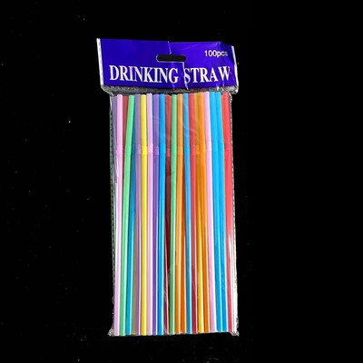 100 buc Pai de băut curbate din plastic, de unică folosință, colorate, pentru nuntă, petrecere de aniversare, pentru bar, paie de băutură din plastic, paie pentru ceai cu bule