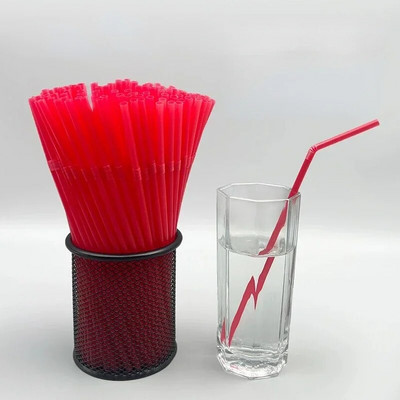 100 buc Pai de băut curbate din plastic, de unică folosință, colorate, pentru nuntă, petrecere de aniversare, pentru bar, paie de băutură din plastic, paie pentru ceai cu bule