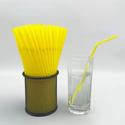 100 buc Pai de băut curbate din plastic, de unică folosință, colorate, pentru nuntă, petrecere de aniversare, pentru bar, paie de băutură din plastic, paie pentru ceai cu bule