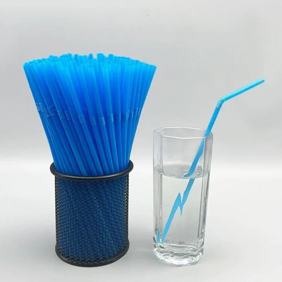 100 buc Pai de băut curbate din plastic, de unică folosință, colorate, pentru nuntă, petrecere de aniversare, pentru bar, paie de băutură din plastic, paie pentru ceai cu bule