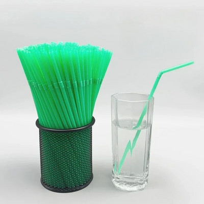 100 buc Pai de băut curbate din plastic, de unică folosință, colorate, pentru nuntă, petrecere de aniversare, pentru bar, paie de băutură din plastic, paie pentru ceai cu bule