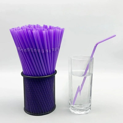 100 buc Pai de băut curbate din plastic, de unică folosință, colorate, pentru nuntă, petrecere de aniversare, pentru bar, paie de băutură din plastic, paie pentru ceai cu bule