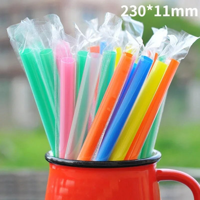 100 vnt Big Milkshake šiaudeliai Bubble Boba Pieno Arbata Plastikiniai Stori Šiaudeliai Pochlebcas Šalto gėrimo gėrimų baro priedai