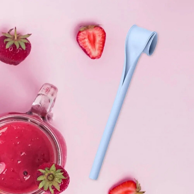 Mosható kreatív nyitás egy kattintással Otthoni szalma szilikon evőeszközök Utazáshoz újrafelhasználható szalma