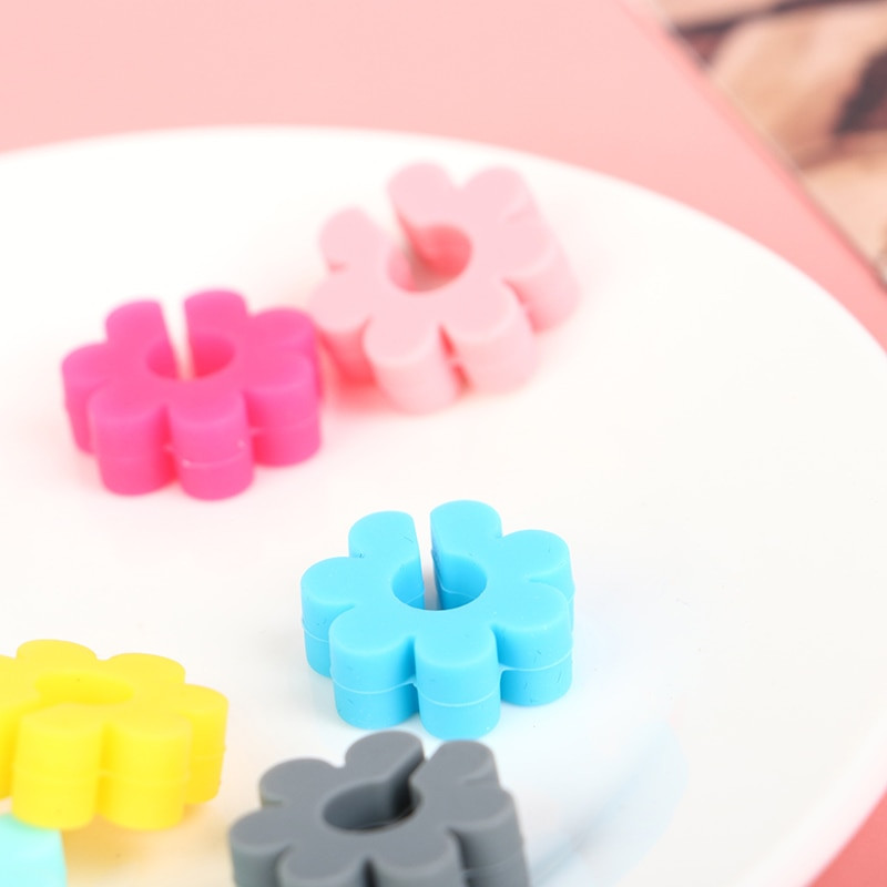 8 tk veiniklaasi võlu silikoonist ühevärviline lilleline joogisildi identifitseerimissilt