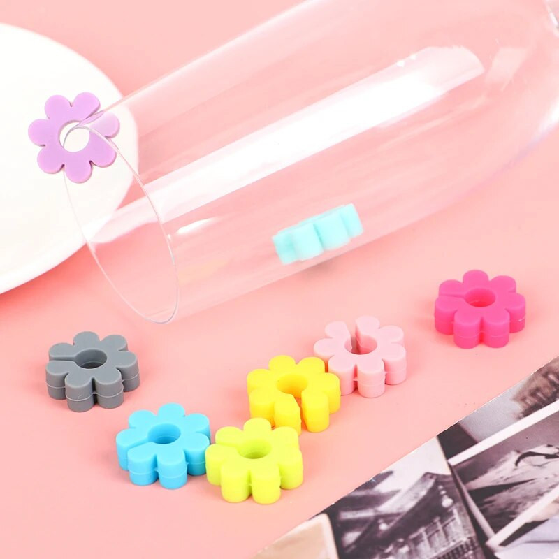 8 tk veiniklaasi võlu silikoonist ühevärviline lilleline joogisildi identifitseerimissilt