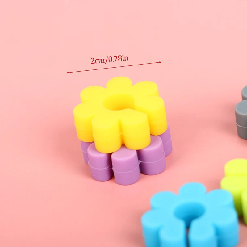 8 tk veiniklaasi võlu silikoonist ühevärviline lilleline joogisildi identifitseerimissilt