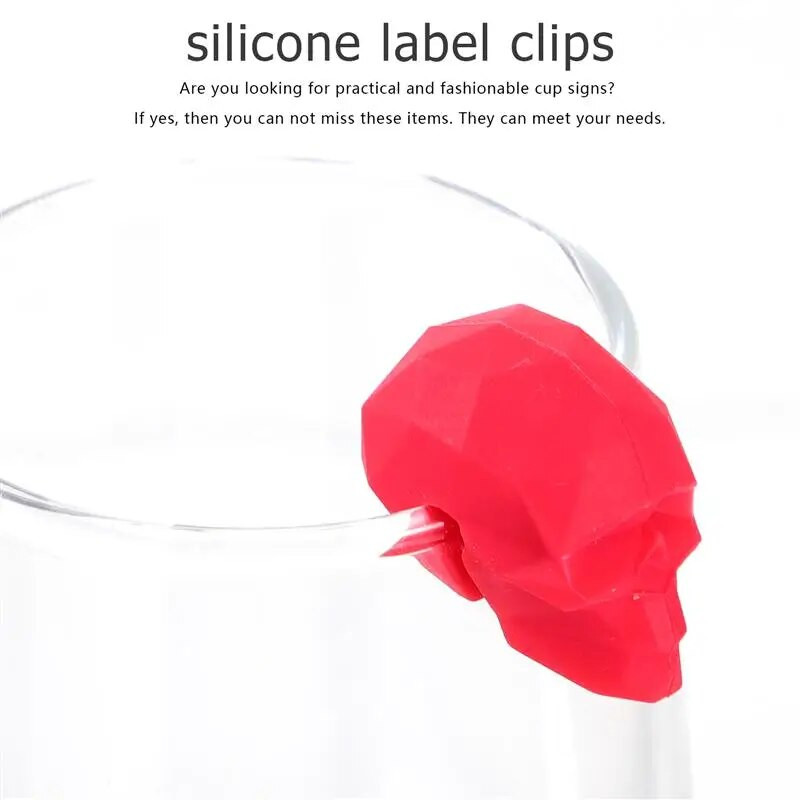 Marcatori de sticlă Brelocuri din silicon Inel Identificator de petrecere Recunoaștere Etichetă pentru pahar Clip Marcator de farmec Ochelari Favoruri pentru pahare