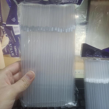 Прозрачни пластмасови сламки 100-600 бр. Еднократна сламка за пиене за кухненски прибори Бар Напитка за трапезария 21 см дълги Rietjes