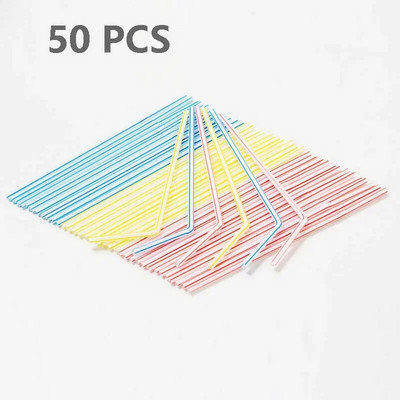 50/100 KOM Plastične slamke za jednokratnu upotrebu slamke za vjenčanje Duge fleksibilne jednokratne slamke za koktele za pribor za piće