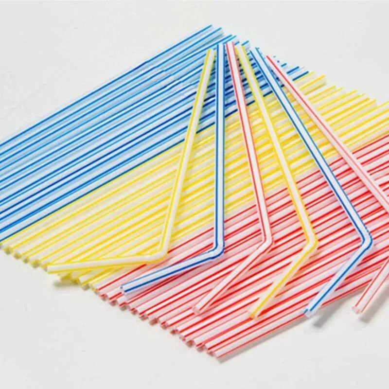50/100 KOM Plastične slamke za jednokratnu upotrebu slamke za vjenčanje Duge fleksibilne jednokratne slamke za koktele za pribor za piće