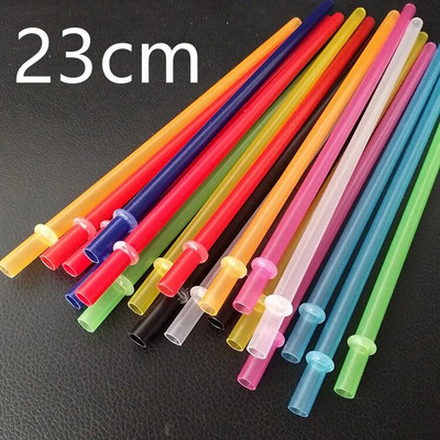 25 buc 23 cm/27 cm paie de plastic curcubeu de culoare amestecată, fără BPA, paie reutilizabile pentru băuturi tari pentru borcane Mason pahare pentru petrecere