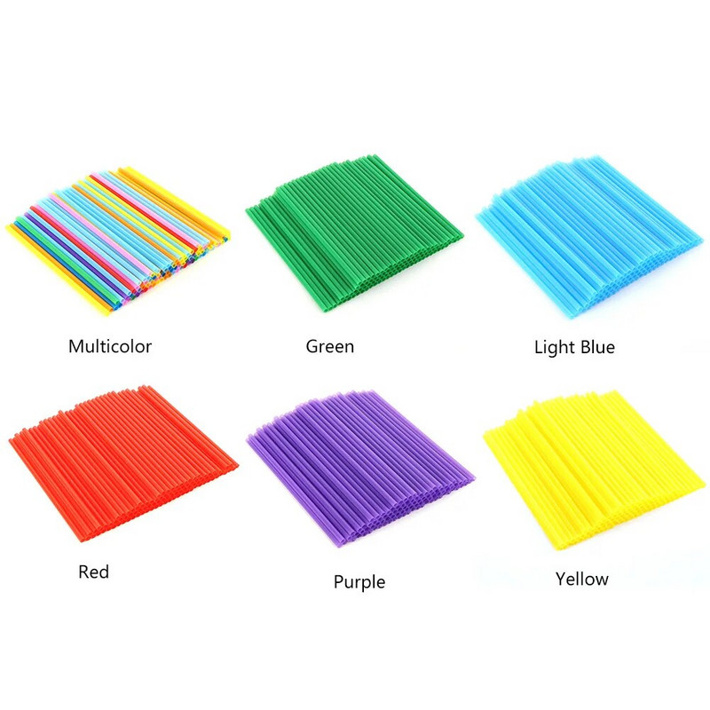 100 tk Ühekordsed plastikkõrred Mittetoksilised joogikõrred Värvilised jooginõud Kohvikute-baaride restoranide kööginõud