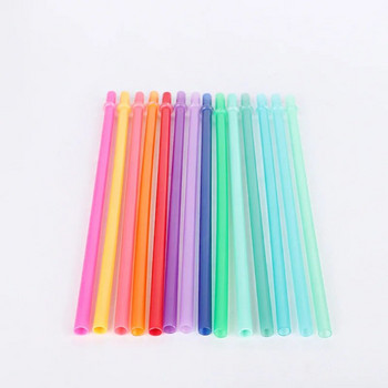 10 τμχ 23 cm Mix Color Rainbow Plastic Straw Δωρεάν επαναχρησιμοποιήσιμα καλαμάκια σκληρού ποτού BPA για βάζα Mason Ποτήρια για πάρτι άχυρο