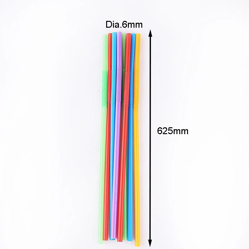 100 τεμ. Πολύχρωμα καλαμάκια Εξαιρετικά μακριά πλαστικά καλαμάκια πόσιμου μη τοξικά εύκαμπτα λυγισμένα καλαμάκια μιας χρήσης καταστήματος Προμήθειες γάμου για πάρτι