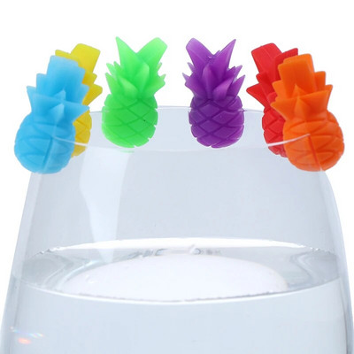 6 tk/komplekt Lilled Veinitopsi markerplaadid/peo jaoks mõeldud klaasist tassi äratundja tööriistad Veiniklaasid Silikoonist silt