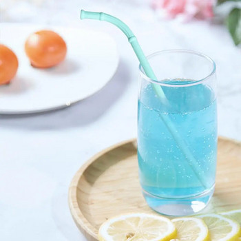 Чаша за вода Сламка Силиконова храна Дълга гъвкава посуда за многократна употреба Кухненски аксесоари Детска допълнителна сламка Цветна