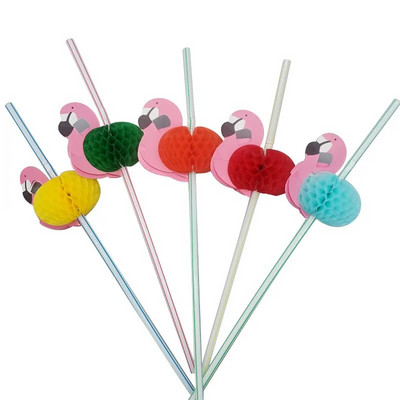 25/50 vnt flamingo ananasų šiaudeliai Havajų paplūdimio atogrąžų gimtadienio vakarėlio popieriniai šiaudeliai gėrimui vasaros baseino vakarėlio puošmena