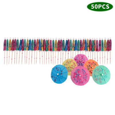 UPORS 50 kom/set Plastične slamke za jednokratnu upotrebu Kišobran Slamke za voće Pribor za koktele na havajskoj plaži Dekoracije za zabave