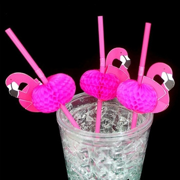 25/50/100pcs Τροπική ομπρέλα Flamingo Ανανάς Drinking Straws Κοκτέιλ χυμού μιας χρήσης Καλαμάκια χυμού Χαβάη Διακόσμηση για πάρτι
