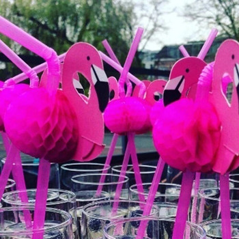 25/50/100pcs Τροπική ομπρέλα Flamingo Ανανάς Drinking Straws Κοκτέιλ χυμού μιας χρήσης Καλαμάκια χυμού Χαβάη Διακόσμηση για πάρτι