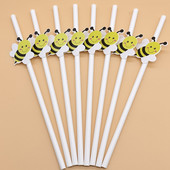 Paberkõrs Armas mesilaskaart õlgedest ühekordselt kasutatav biolagunev magustoit Piimatee Loominguline peokaunistuskõrs