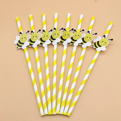 Paberkõrs Armas mesilaskaart õlgedest ühekordselt kasutatav biolagunev magustoit Piimatee Loominguline peokaunistuskõrs