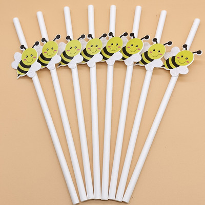 Paberkõrs Armas mesilaskaart õlgedest ühekordselt kasutatav biolagunev magustoit Piimatee Loominguline peokaunistuskõrs