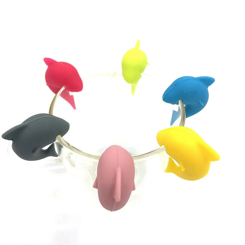 6 tk silikoonmarkerid korduvkasutatavad mere- ja maismaaloomad joogivõlusid veini identifikaator kokteilide jaoks joogitassi märk A50