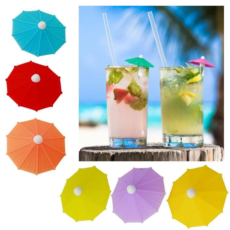 6tk Umbrella Veinklaas Marker Vein Amuletid Klaasid Identifier Marker Tassid Klaasid Markerid Silikoonklaas Brand Prillid Sildid