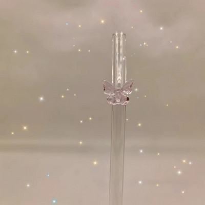 Korduvkasutatavad klaaskõrred koos Butterfly keskkonnasõbralike joogikõrtega smuutide jaoks Kokteilibaari tarvik Uus kuum müük trendikas