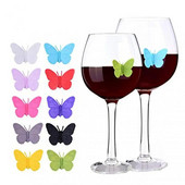 6 τεμ. Αναγνωριστικό ποτηριού κρασιού Butterfly Wine Glass Charm Tag Drinking Cup Mark Wine Glass Marker Bar Αξεσουάρ Ετικέτες προμήθειες