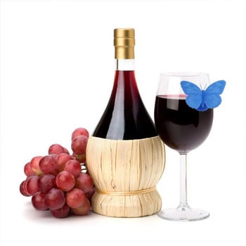 6 τεμ. Αναγνωριστικό ποτηριού κρασιού Butterfly Wine Glass Charm Tag Drinking Cup Mark Wine Glass Marker Bar Αξεσουάρ Ετικέτες προμήθειες