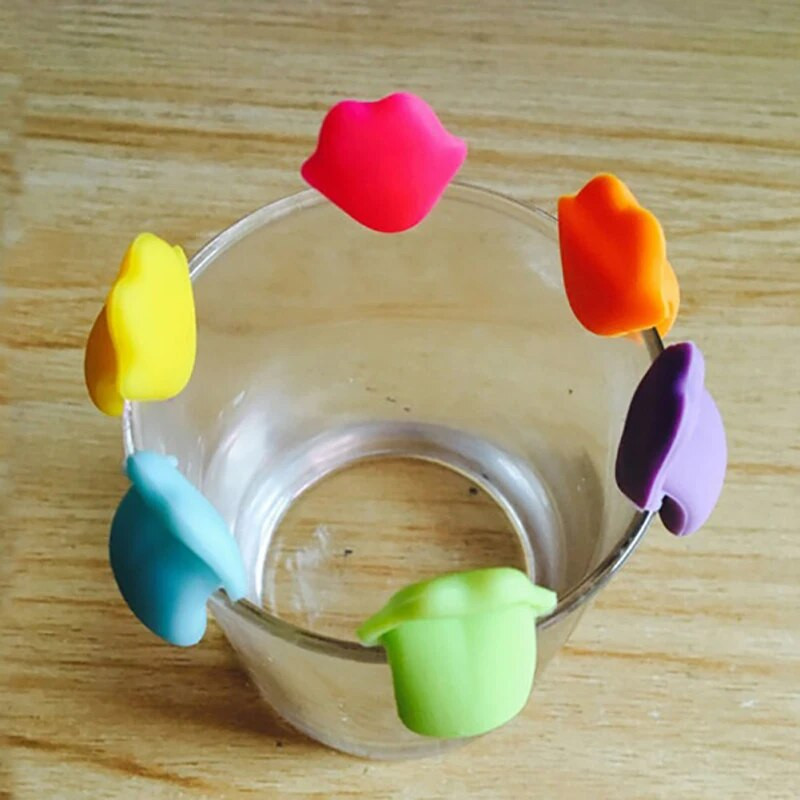 6tk Veiniklaasi marker Veinivõlusid Klaasid Identifikaator Markertopsid Klaasid Markerid Silikoonklaas Bränd Keelekuju Klaaside Sildid